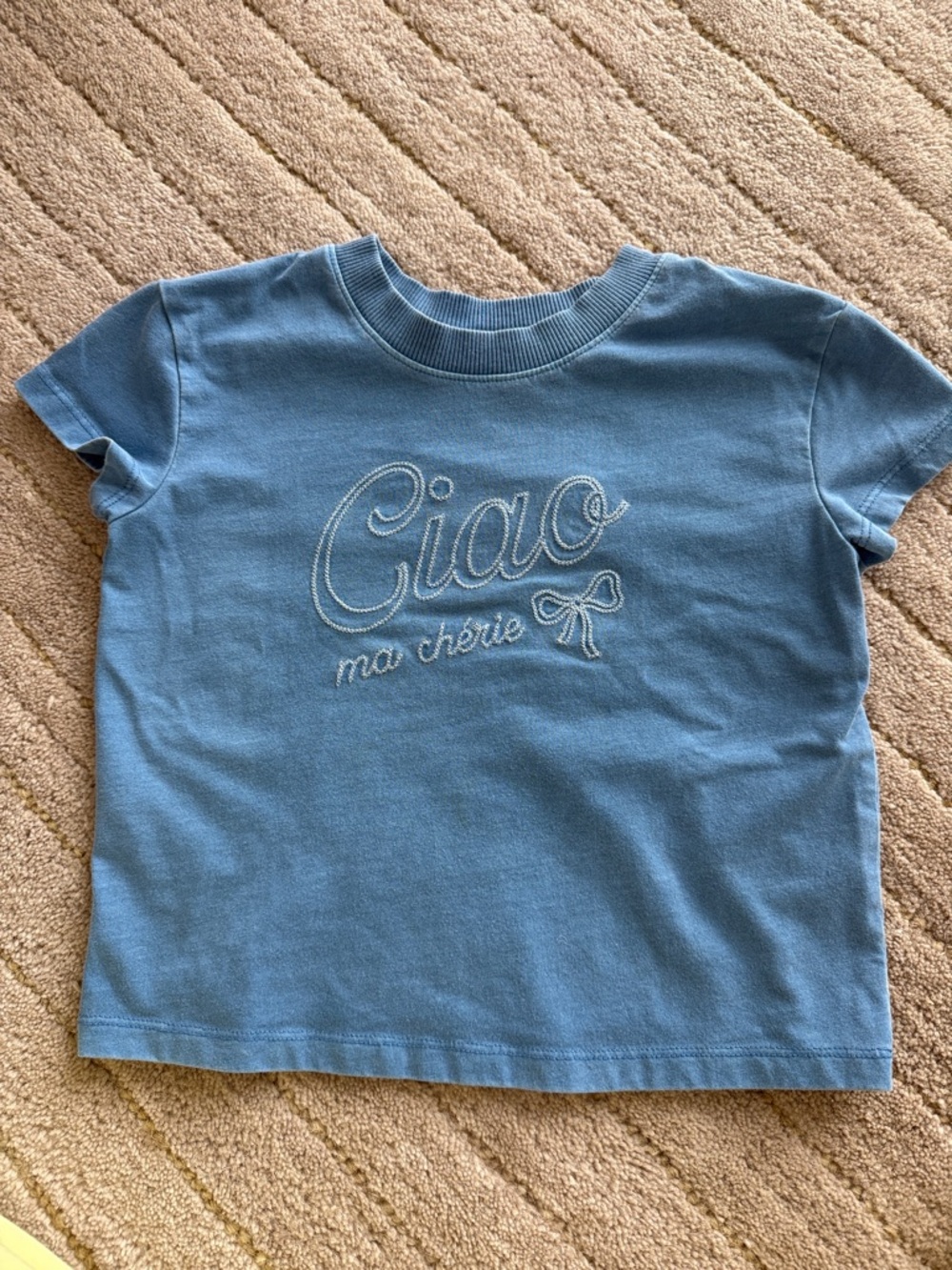 Cat & Jack Light Blue "Ciao" Embroidered Tee